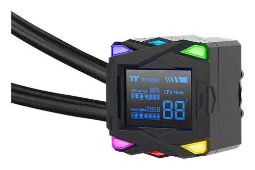 Sistema De Enfriamiento Liquido Thermaltake LA240-S ARGB 240mm, 2500 RPM, Con pantalla LCD, Negro