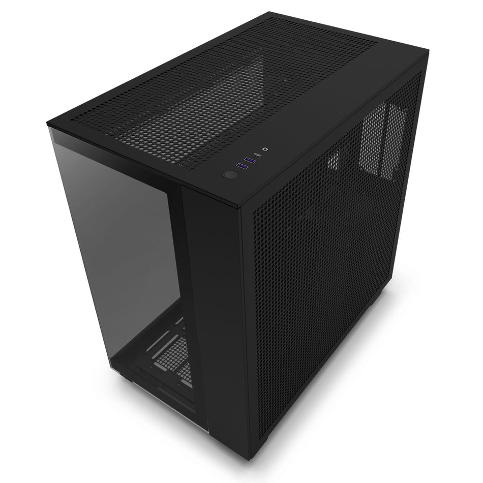 Gabinete NZXT H9 Flow, Mid-Tower, Soporta ATX/Micro-ATX/Mini-ITX, USB 3.0, Incluye 4 ventiladores, Negro