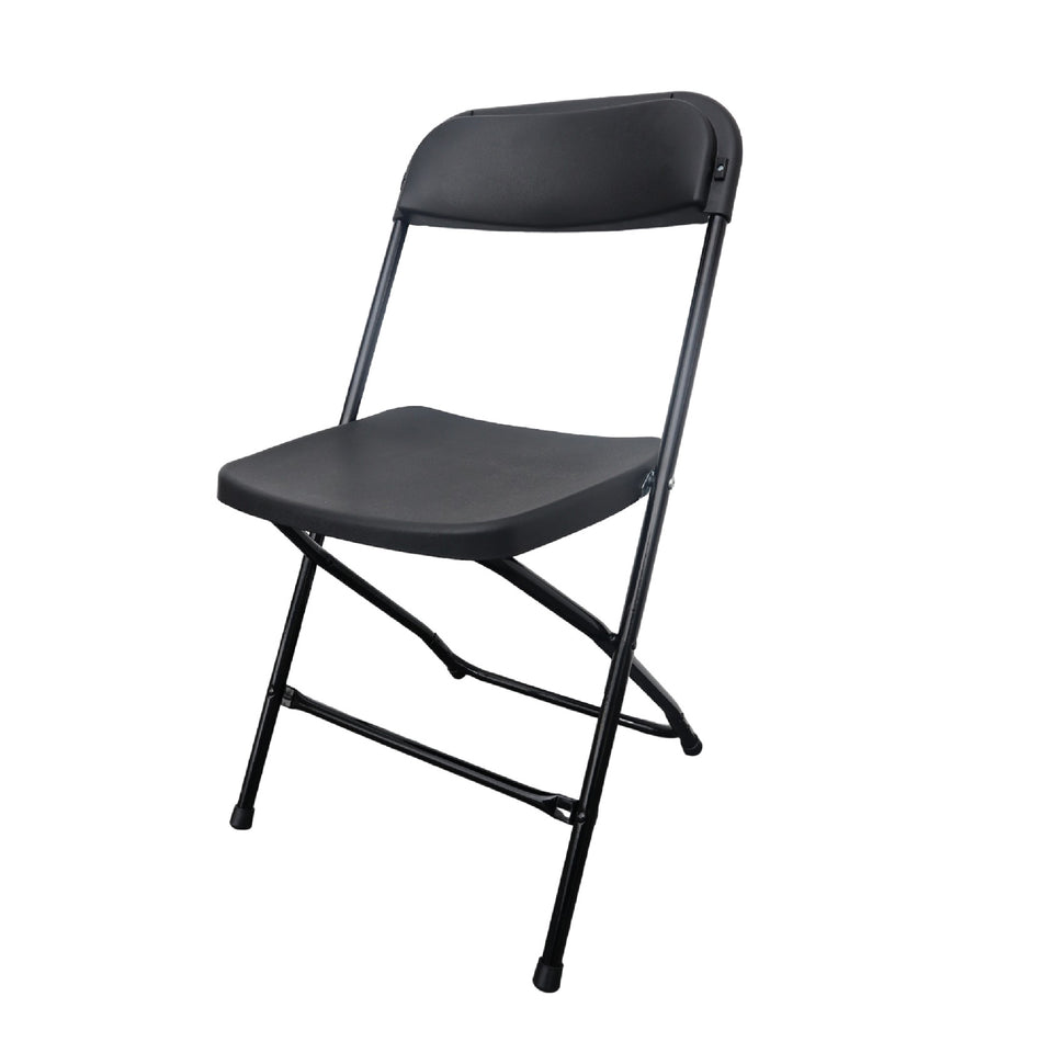 Caja de 10 Sillas Negras Plegables MODAMOB Reforzadas, 47cmx45cmx82cm, tubo 19mm, hasta 120kg