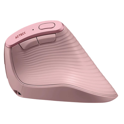 Mouse Vertical Acteck Virtuos Fitt Pro MI770 Ergonomico, Inalambrico, Bluetooth, USB-C, 2400DPI, Rosa