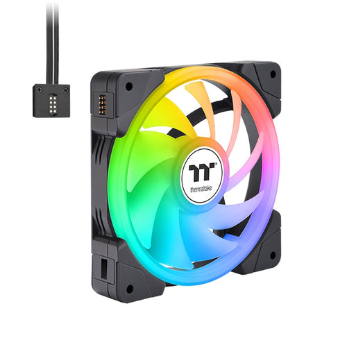 Kit 3 Ventiladores Thermaltake SWAFAN EX12,  ARGB, Conexion magnetica, Aspas reversibles, Negro