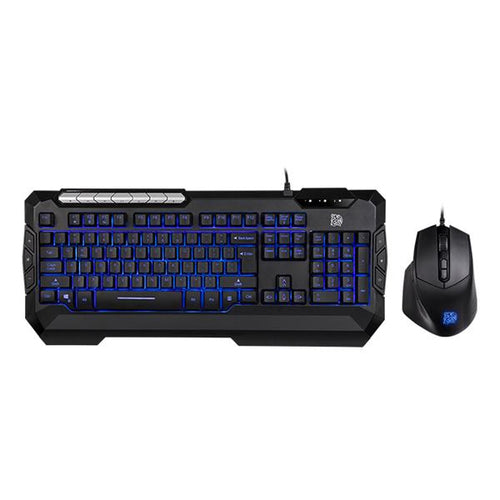Kit Teclado y Mouse Gamer Thermaltake Commander Combo V2, Alambrico, RGB, Multimedia, Negro