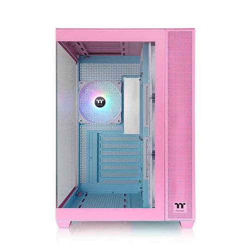 Gabinete Thermaltake View 380 TG ARGB Snow Midi Tower, Vidrio Frontal/Lateral, 4x Vent., Rosa