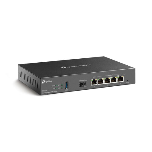 Router VPN Alambrico TP-LINK 1Puerto Gigabit SFP, 1xWAN, 5xGigabit RJ45 IPsec/PPTP/L2TP VPN y Open VPN Balanceador