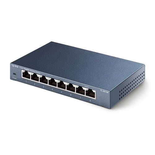 Switch TP-LINK TL-SG108, 8 puertos, 10/100/1000Mbps, No administrado
