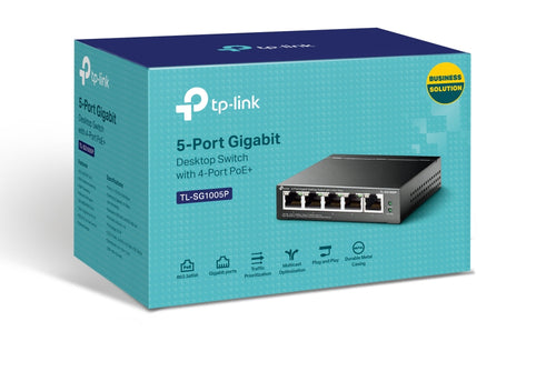 Switch TP-LINK TL-SG1005P, 5 Puertos, Gigabit (10/100/1000), 4xPoE 65W