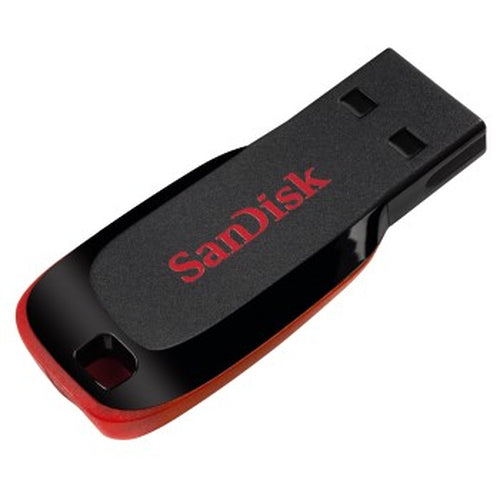 Memoria usb Sandisk Cruzer Blade 64GB, 2.0, Factor de forma Sin tapa, Color Negro, Rojo