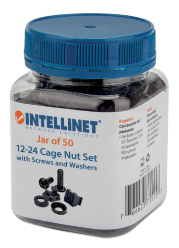 Tornillos Intellinet, Juego de Tornillos Cabeza oval, 50pzs, Color Negro