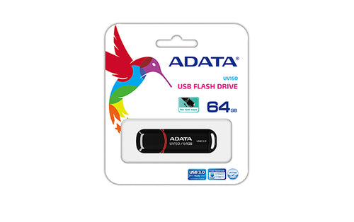 Memoria usb ADATA 64GB DashDrive UV150, 3.0, Factor de forma Tapa, Color Negro