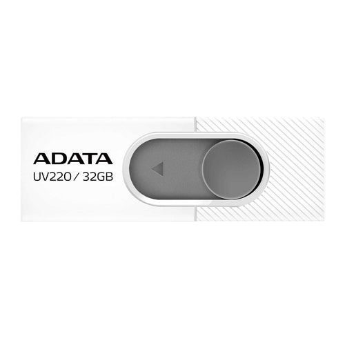 Memoria Usb ADATA UV220 32GB, 2.0, Factor de forma Deslizar, Color Gris/Blanco