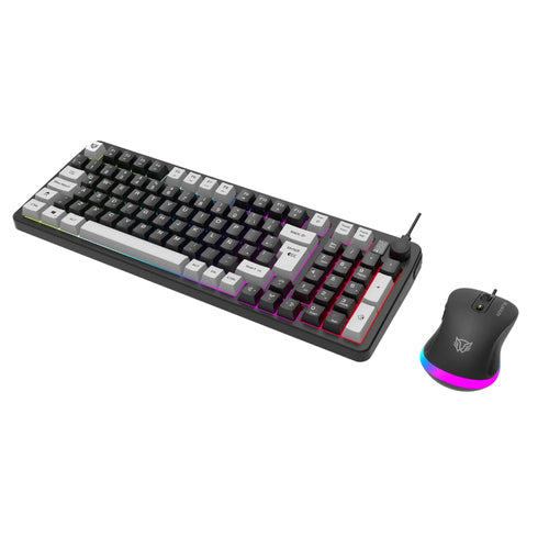 Kit teclado y mouse Gamer balam rush Squad Conquest KG515, Alambrico, USB, Negro
