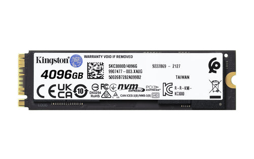 SSD Kingston KC3000 4TB, NVMe, M.2, PCI Express 4.0 Lectura 7000 MB/s, Escritura 7000 MB/s
