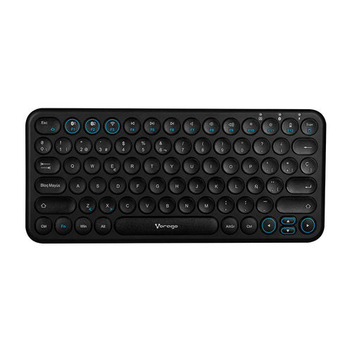 Teclado inalambrico Vorago KBW-400, conexion USB y BT, puerto de carga tipo C, 78 teclas