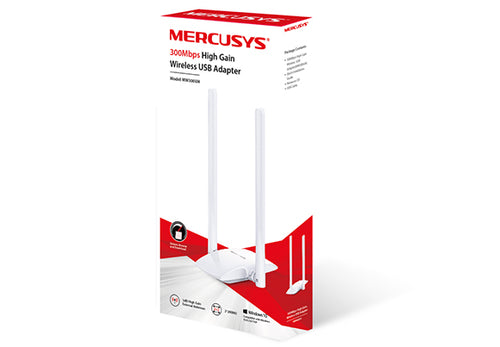 Adaptador USB inalambrico Mercusys MW300UH de alta ganancia de 300Mbp, Interfaz de host USB, velocidad 300 Mbit/s ULTIMAS PIEZAS