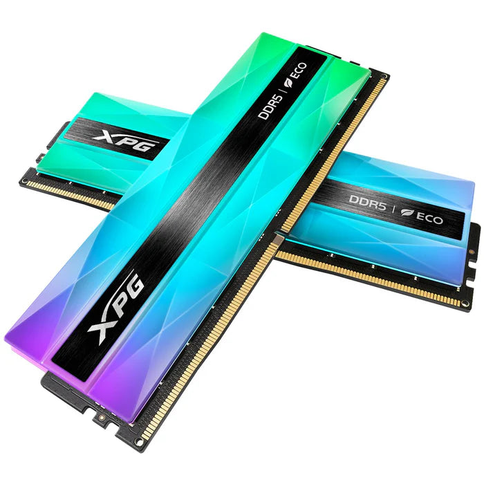 Kit de Memorias Ram XPG LANCER NEON RGB, DDR5, 32GB (2x16GB), 7200 MT/s, 60% RGB AREA, Negro/Neon