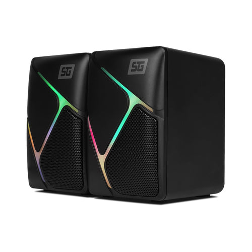 Bocinas Vorago SG SPK-108, RGB, 2.0 canales, cable 3.5 mm, 3W, sonido estereo