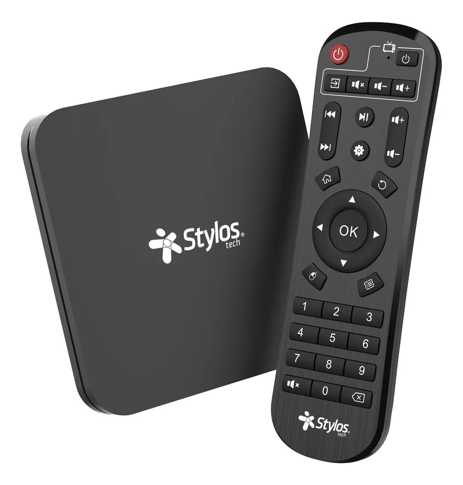 Tv Box Stylos Convertidor Smart TV, 4K Ultra HD, HDR, 2+16GB, HDMI, control, Negro