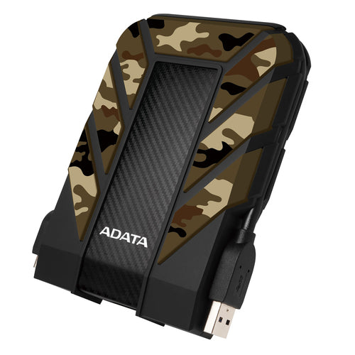 Disco Duro Externo ADATA HD710M Pro, 1TB, USB 3.1, IP68, Contra Agua, Resistente a Caidas, Color Camuflaje Militar