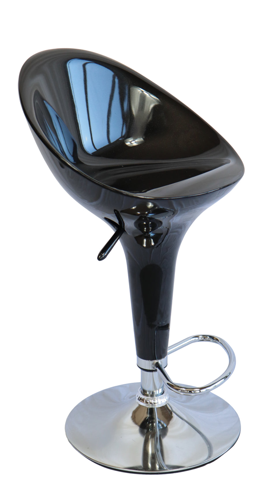 Bancos para barra MODAMOB, modelo LUMEN, base cromada, piston nivelacion altura, 2 piezas, color negro