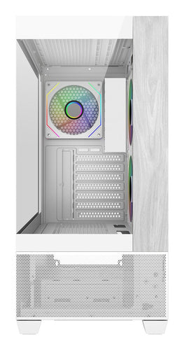 Gabinete Cooler Master Elite 690 Wood Midi Tower, Soporta ITX, M-ATX, ATX, 3 ventiladores, Blanco