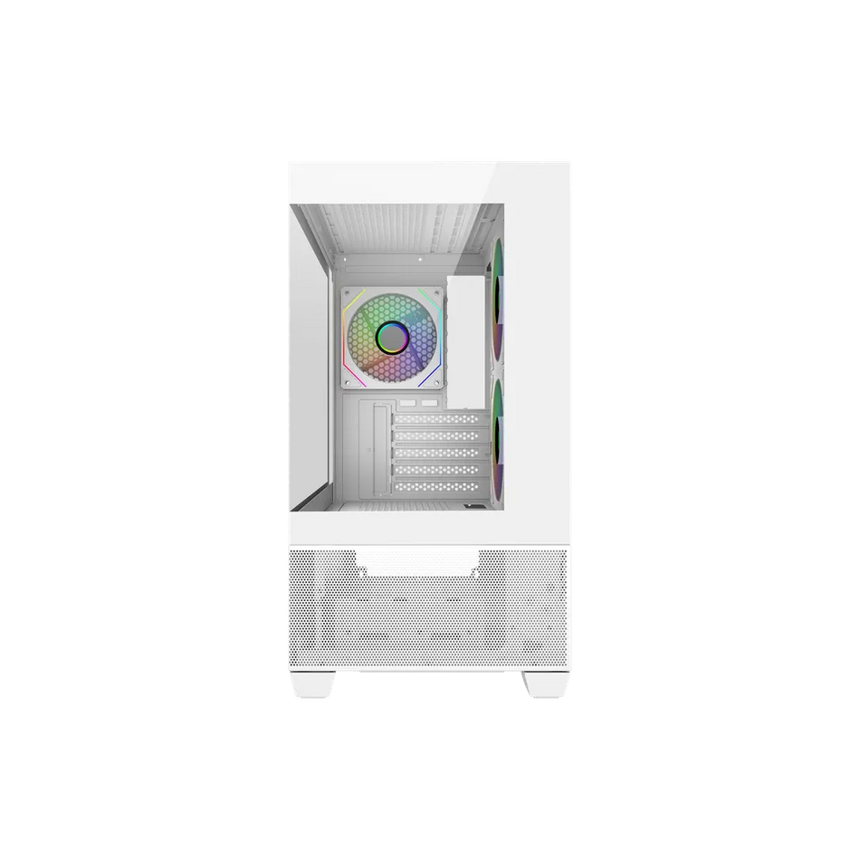 Gabinete COOLER MASTER Elite 490, Micro ATX/ ITX, Cristal Templado, 1x USB-C, 2x USB 3.0, 3 ventiladores, Blanco