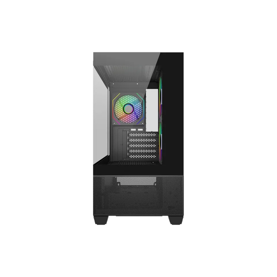 Gabinete COOLER MASTER Elite 490, Micro ATX/ITX, Cristal Templado, 1x USB-C, 2x USB 3.0, 3 ventiladores, Negro
