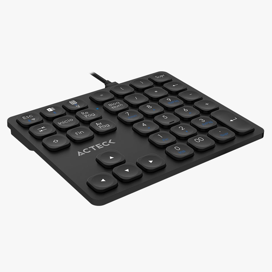 Teclado numerico Acteck Inspire Pad Pro TN480, Inalambrico, Bluetooth, Negro