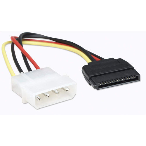 Cable de Corriente Manhattan Molex 4 Pines a SATA 15 Pines, 16cm