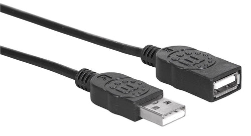 Cable Extension USB Manhattan A macho-A hembra, 480 Mbit/s, 1 metro, Negro