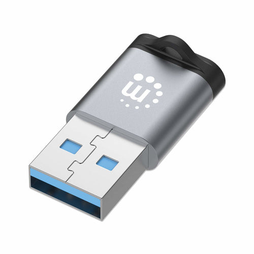 Adaptador Manhattan USB 3.0 tipo-A Macho a USB tipo C Hembra, 5Gbps, Color Negro