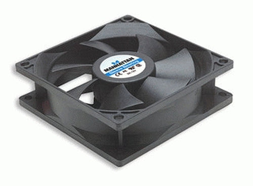 Ventilador para Gabinete Manhattan 80x80x25mm, Conector de corriente de 3-Pin, 2500RPM, Color Negro