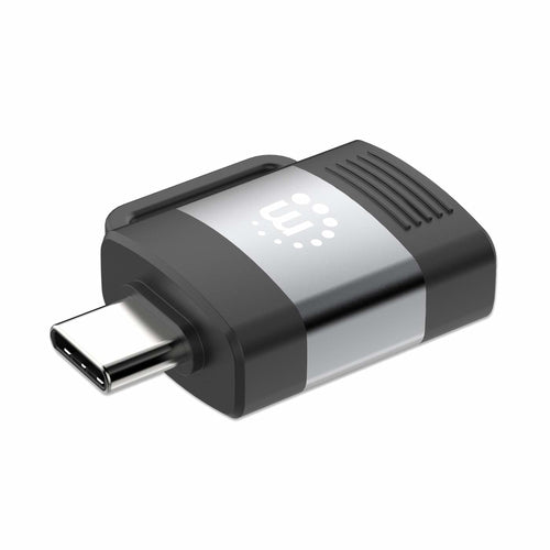 Adaptador Manhattan USB Tipo A Hembra A USB Tipo C Macho, Negro/Gris
