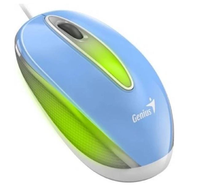 Mouse Genius DX-Mini optico, BlueEye Alambrico, USB, 1000DPI, Iluminacion LED, Azul