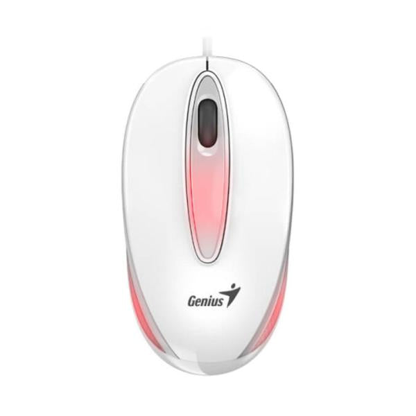 Mouse Genius DX-Mini optico, BlueEye Alambrico, USB, 1000DPI, Iluminacion LED, Blanco