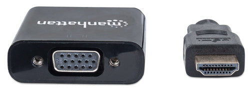 Adaptador Manhattan HDMI Macho a VGA Hembra, 1080P, 22cm, Negro