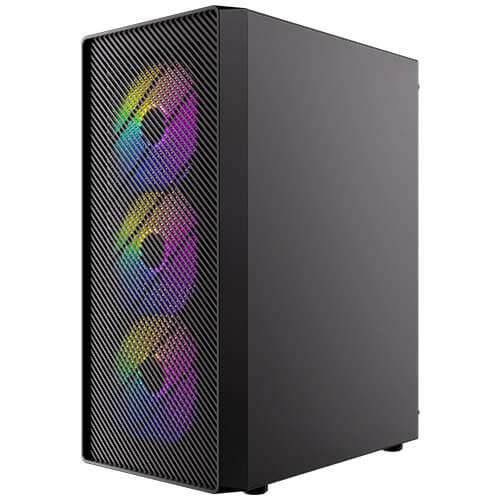 Gabinete Antec AX26 Midi Tower, 3x Ventiladores, Negro