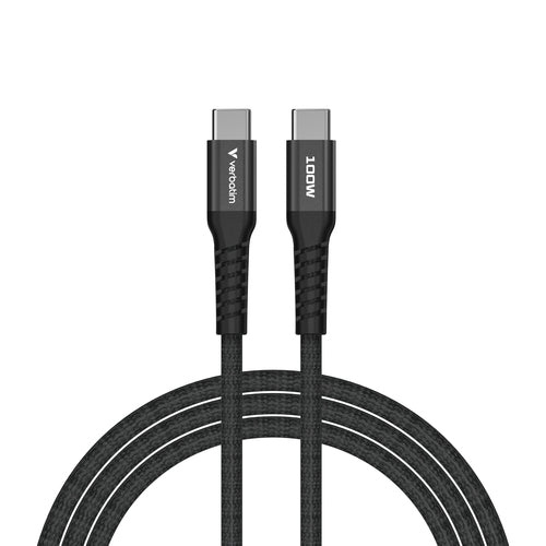 Cable USB Magnetico Verbatim, USB-C a USB-C, 100W, 480Mbps, 120cm, Negro