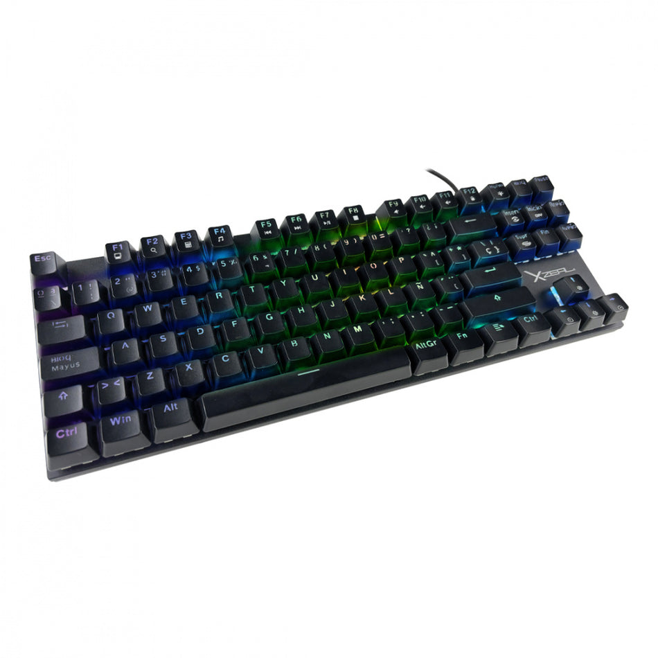Teclado Gamer XZEAL XZ1020 Mecanico, USB, RGB, Switch Red, 60%, Negro