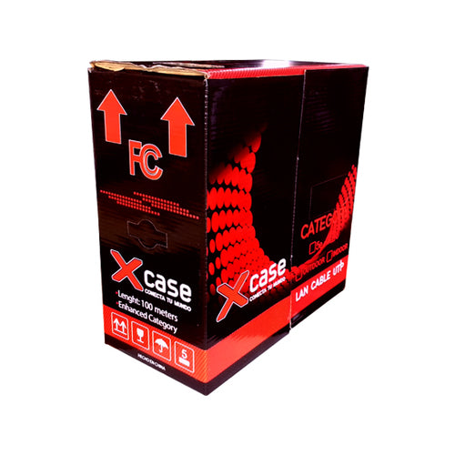 Bobina de Cable X-Case Utp 6, Negro 100 Metros, Coductor 0.50mm, calibre 24 AWG