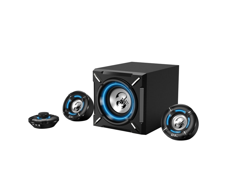 Bocinas Genius SW-G2.1 con Subwoofer, 26W RMS, 3.5mm, RCA, Incluye Control, Negro