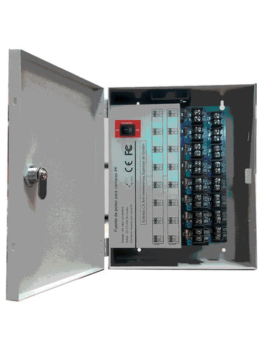 Fuente de Poder Profesional SAXXON de 11 a 15 vcd, 20 Amperes, 16 canales, Hasta 4k, 1.25 Amperes por Canal