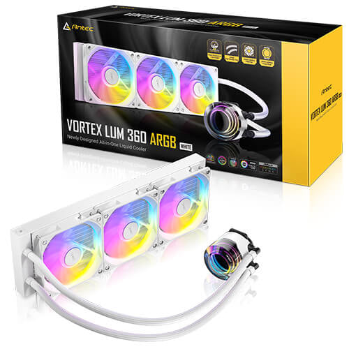 Sistema De Enfriamiento Liquido Antec Vortex Lum 360 ARGB, AMD/INTEL, 1800 RPM, Blanco