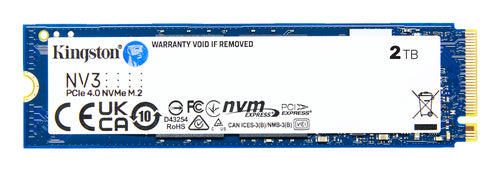 SSD Kingston NV3 2TB, M.2, PCI Express 4.0, Lectura 6000 MB/s, Escritura 5000 MB/s