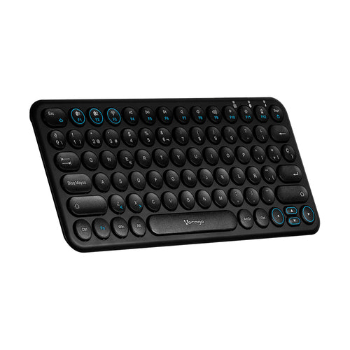 Teclado inalambrico Vorago KBW-400, conexion USB y BT, puerto de carga tipo C, 78 teclas