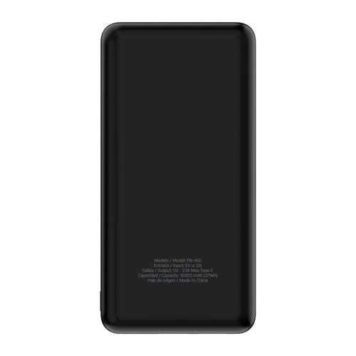 Power Bank Vorago USB y Tipo-C, 10,000 mAh, LCD, NEGRO, PB-450-BK