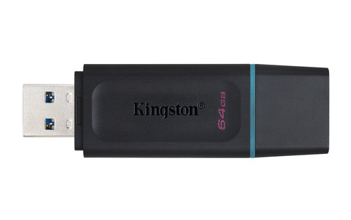 Memoria usb Kingston DataTraveler Exodia 64GB, 3.2 Gen 1, Factor de forma Tapa, Color Negro