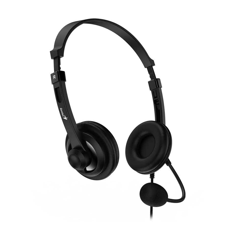Diadema con Microfono Genius HS-230U, USB, Microfono Ajustable, Negro