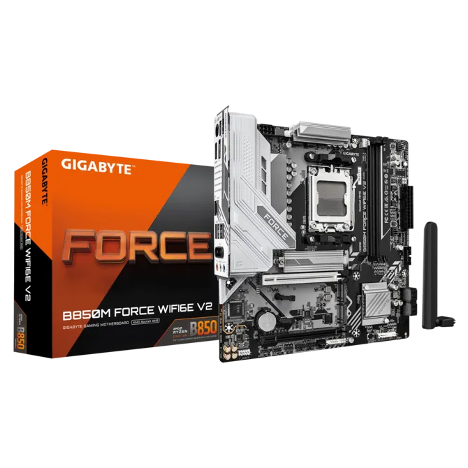 Tarjeta Madre Gigabyte B850M FORCE V2, Micro-ATX, Skt AM5, 128GB DDR5, HDMI/DP