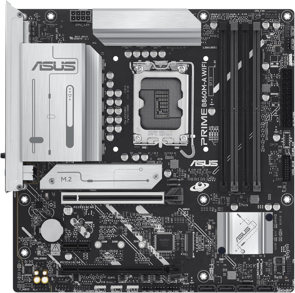 Tarjeta Madre ASUS PRIME B860M-A WIFI-CSM, Socket LGA1851, 4xDDR5, HDMI, DP, USB, Micro ATX