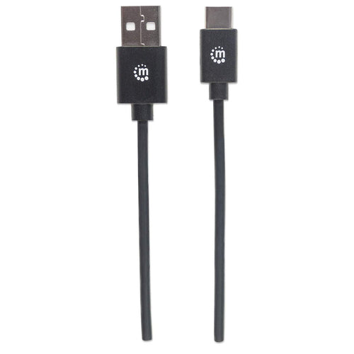 Cable USB Manhattan tipo-A a tipo-C a, 480mbps, 1 metro, Negro